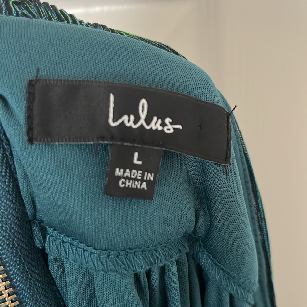 Lulus green and blue metallic maxi - Picture 6 of 7
